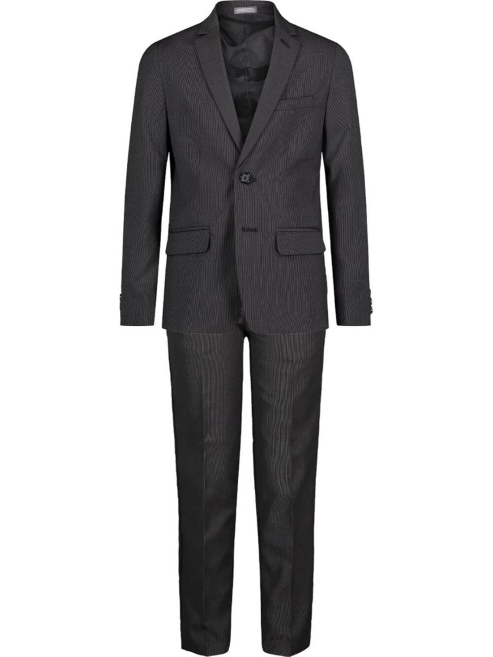 Van Heusen Boys 2 Piece Suit Black Striped Blazer & Pants Boys Size 14 Husky